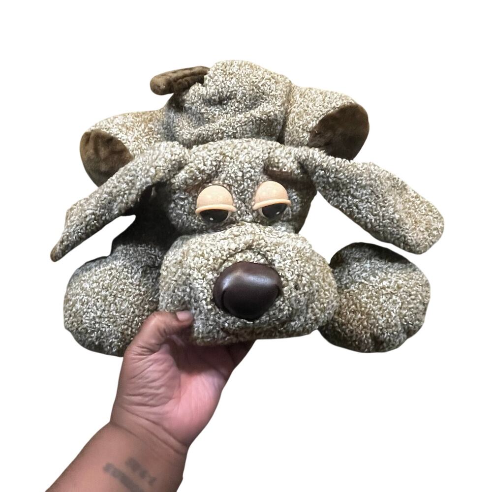 Vintage Plush Dog Tan Brown Droopy Eyes 17” Stuffed Animal Toy Plush Pillow Pet